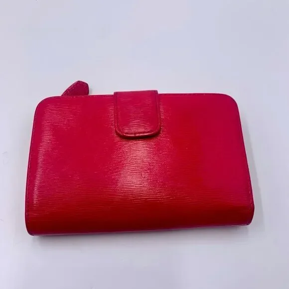 Auth PRADA Small Bifold Fucshia Saffiano Leather Wallet Preloved Very Good - Picture 8 of 13